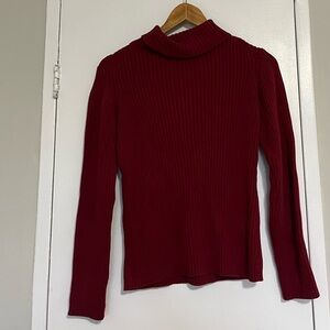 Parasuco Red Ribbed Turtleneck Sweater 100% cotton size large